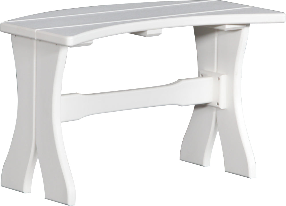 LuxCraft – 28″ Table Bench – Curved Outdoor Bench for Round Patio Tables