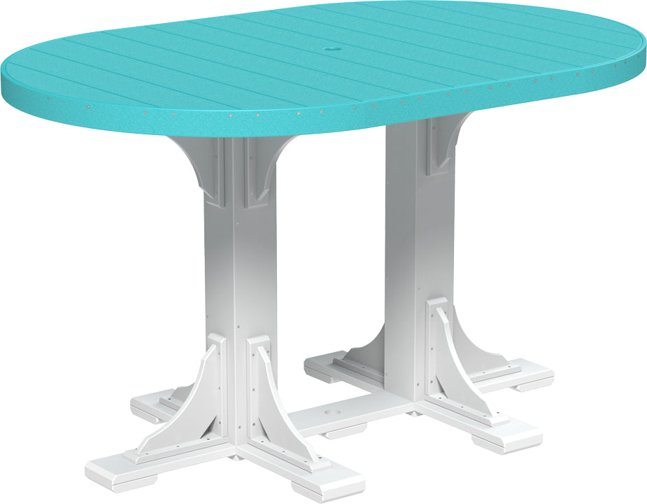 LuxCraft – 4′ x 6′ Oval Dining Table – Large Patio Table for Six Guests