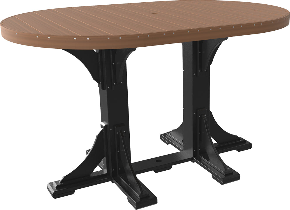 LuxCraft – 4′ x 6′ Oval Dining Table – Large Patio Table for Six Guests