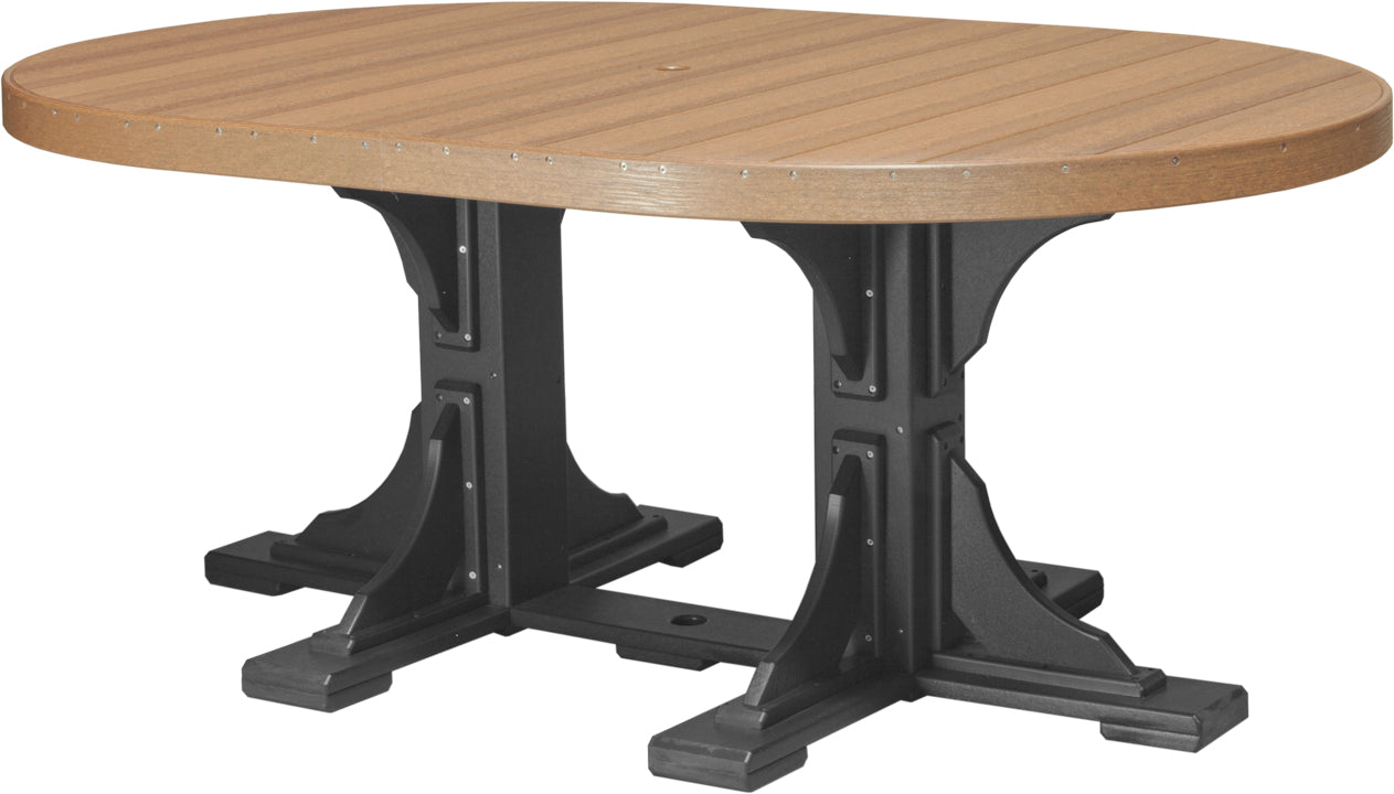 LuxCraft – 4′ x 6′ Oval Dining Table – Large Patio Table for Six Guests