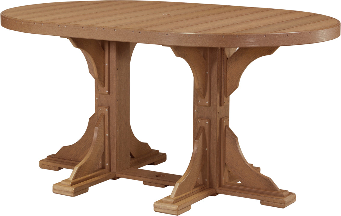 LuxCraft – 4′ x 6′ Oval Dining Table – Large Patio Table for Six Guests