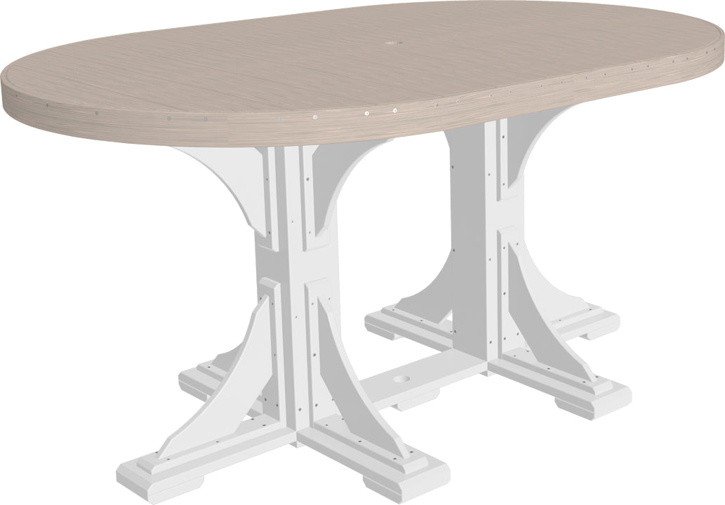 LuxCraft – 4′ x 6′ Oval Dining Table – Large Patio Table for Six Guests