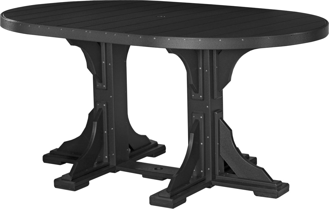 LuxCraft – 4′ x 6′ Oval Dining Table – Large Patio Table for Six Guests