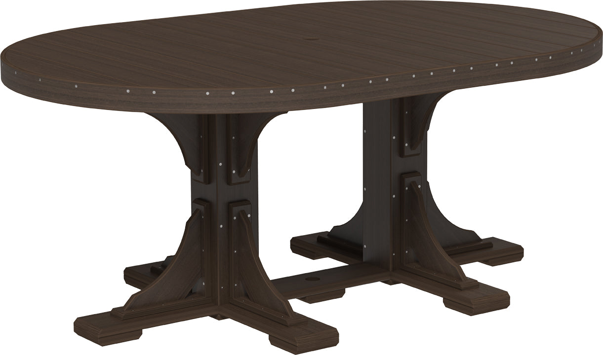 LuxCraft – 4′ x 6′ Oval Dining Table – Large Patio Table for Six Guests