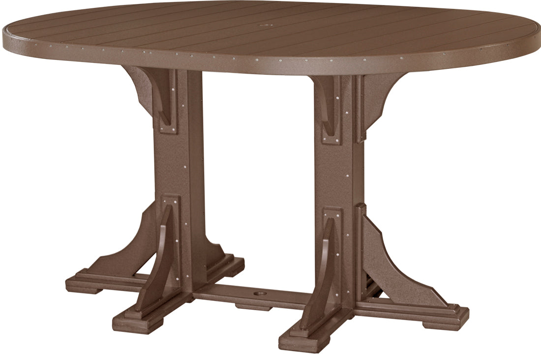 LuxCraft – 4′ x 6′ Oval Dining Table – Large Patio Table for Six Guests