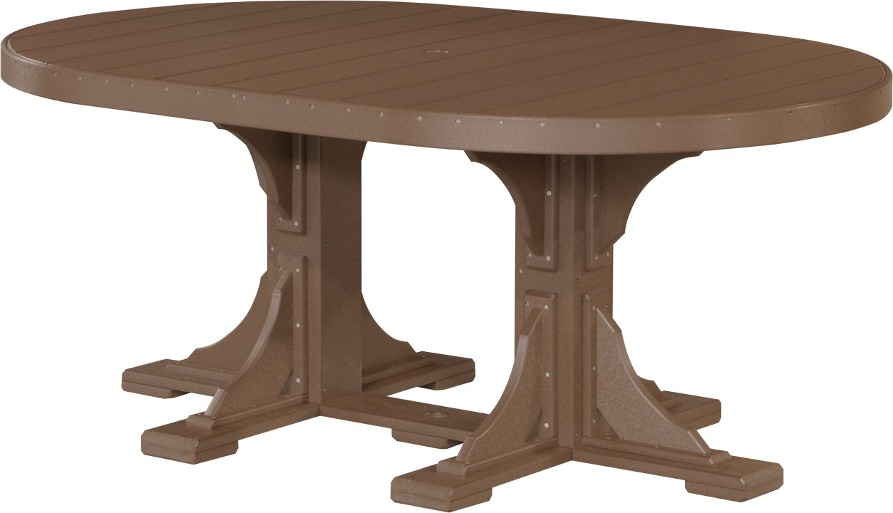 LuxCraft – 4′ x 6′ Oval Dining Table – Large Patio Table for Six Guests