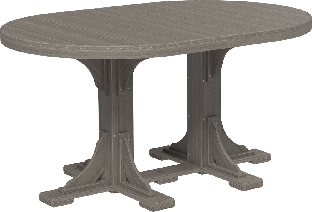 LuxCraft – 4′ x 6′ Oval Dining Table – Large Patio Table for Six Guests