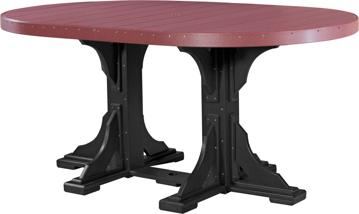 LuxCraft – 4′ x 6′ Oval Dining Table – Large Patio Table for Six Guests