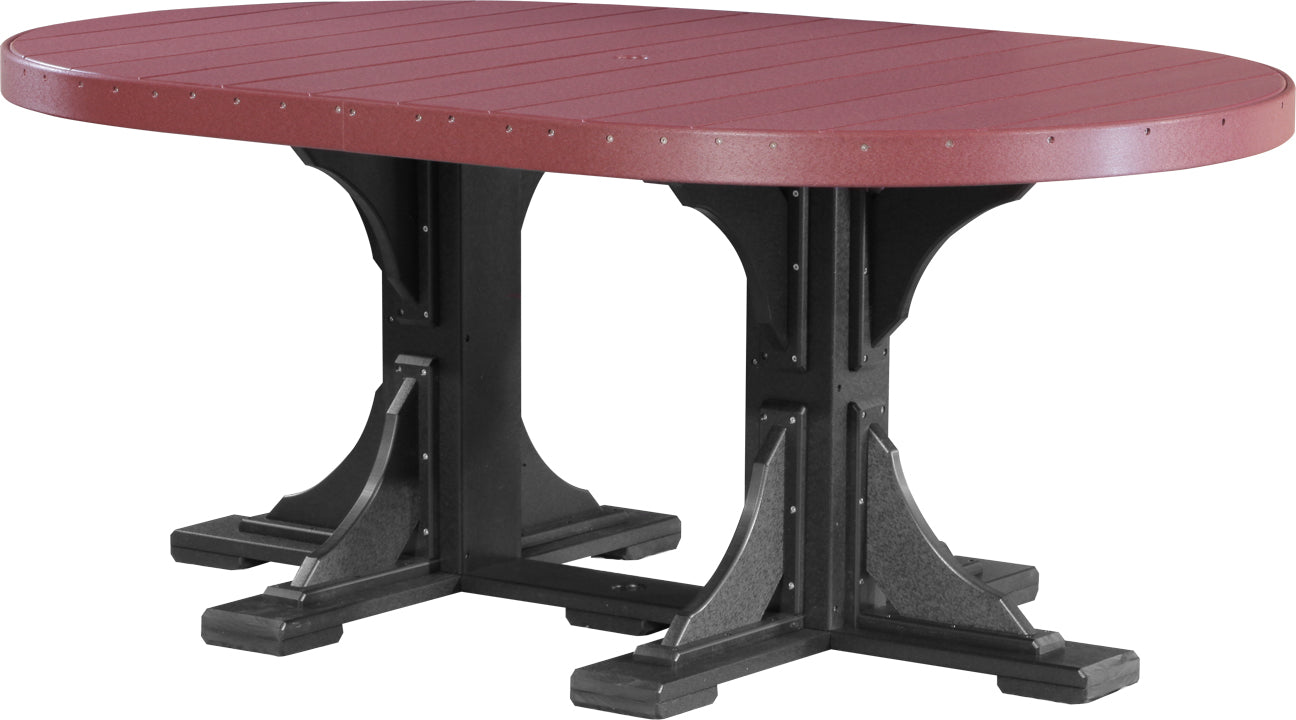 LuxCraft – 4′ x 6′ Oval Dining Table – Large Patio Table for Six Guests