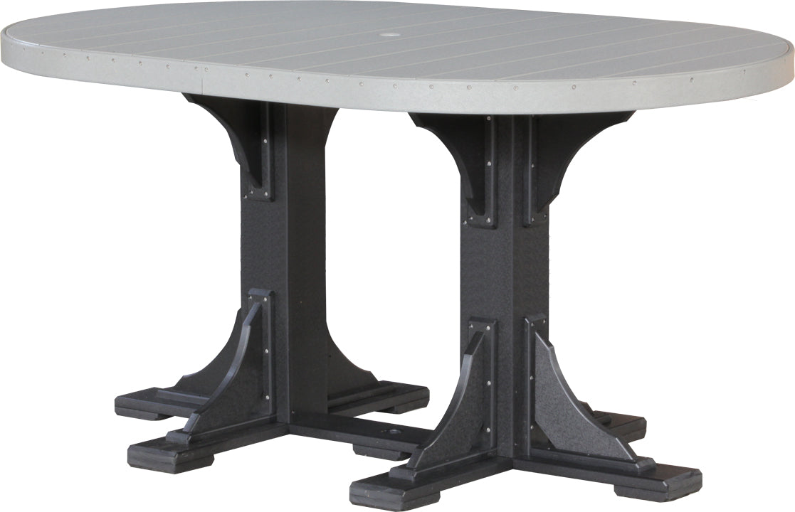 LuxCraft – 4′ x 6′ Oval Dining Table – Large Patio Table for Six Guests