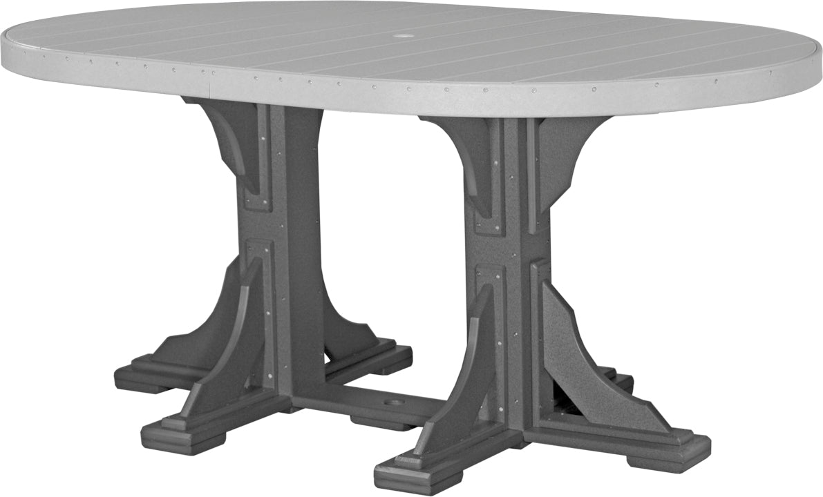LuxCraft – 4′ x 6′ Oval Dining Table – Large Patio Table for Six Guests