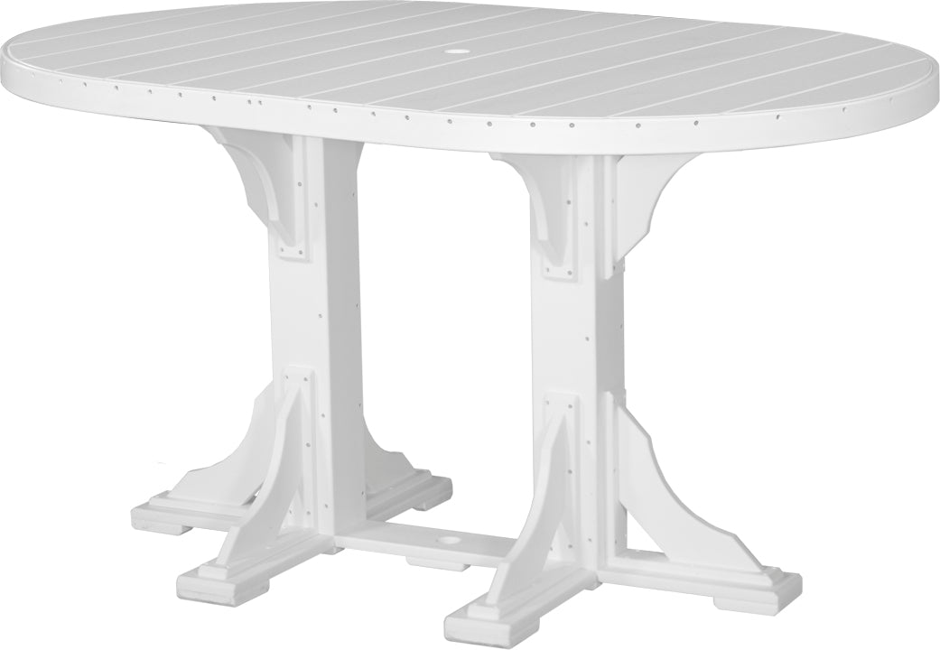 LuxCraft – 4′ x 6′ Oval Dining Table – Large Patio Table for Six Guests