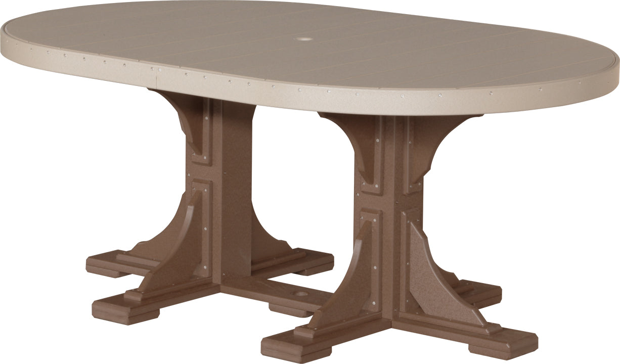 LuxCraft – 4′ x 6′ Oval Dining Table – Large Patio Table for Six Guests
