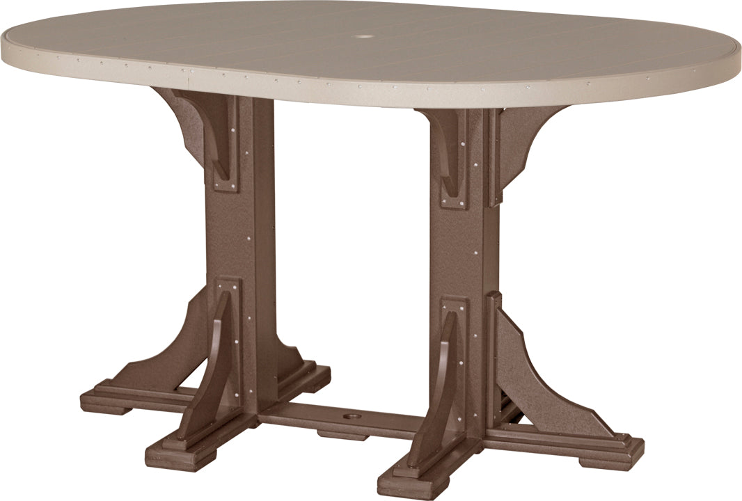 LuxCraft – 4′ x 6′ Oval Dining Table – Large Patio Table for Six Guests