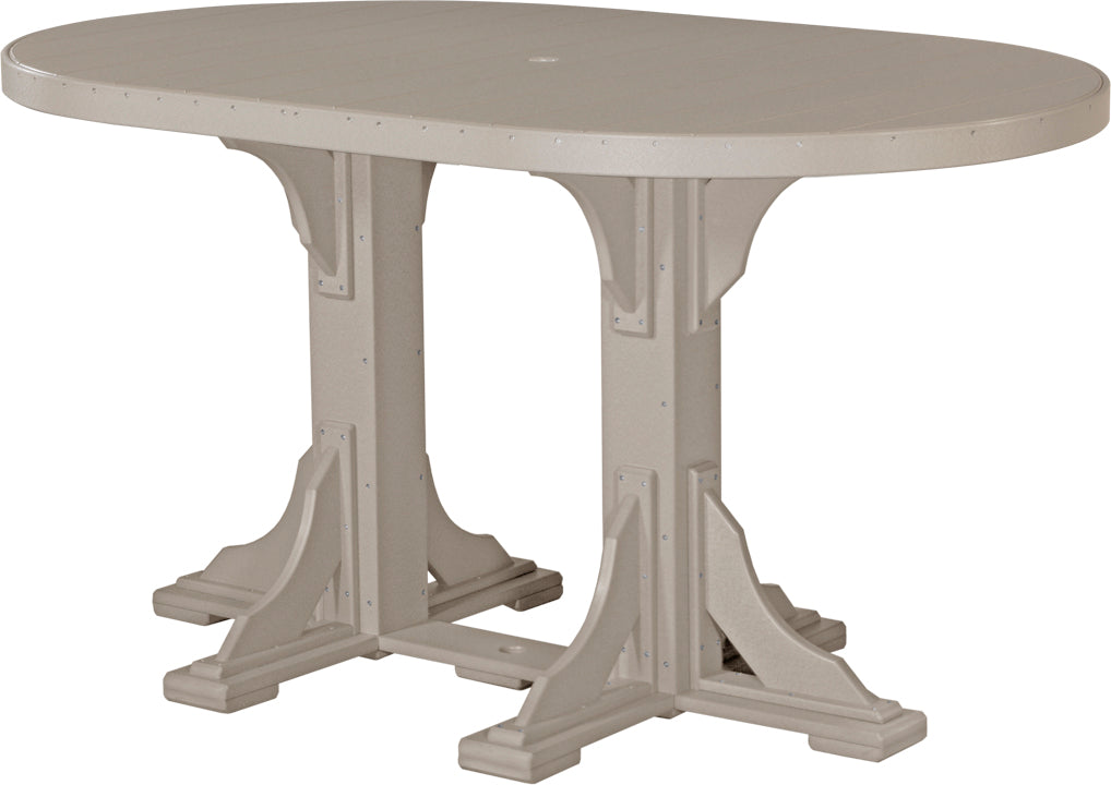 LuxCraft – 4′ x 6′ Oval Dining Table – Large Patio Table for Six Guests