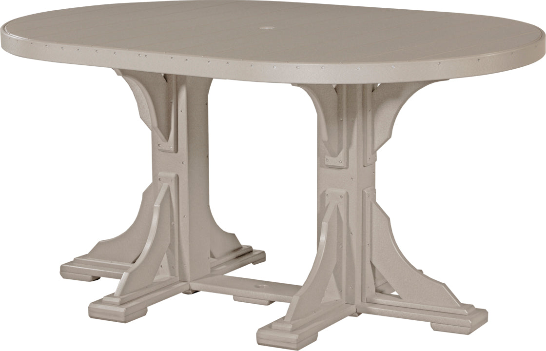 LuxCraft – 4′ x 6′ Oval Dining Table – Large Patio Table for Six Guests