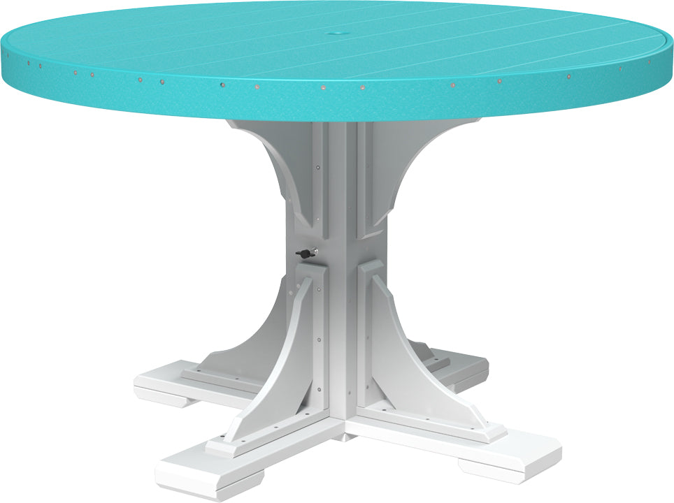 LuxCraft – 4′ Round Dining Table – Outdoor Patio Table with Umbrella Hole