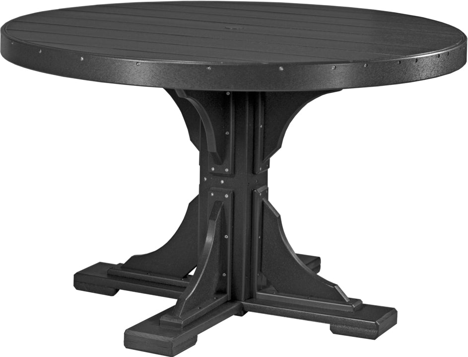 LuxCraft – 4′ Round Dining Table – Outdoor Patio Table with Umbrella Hole