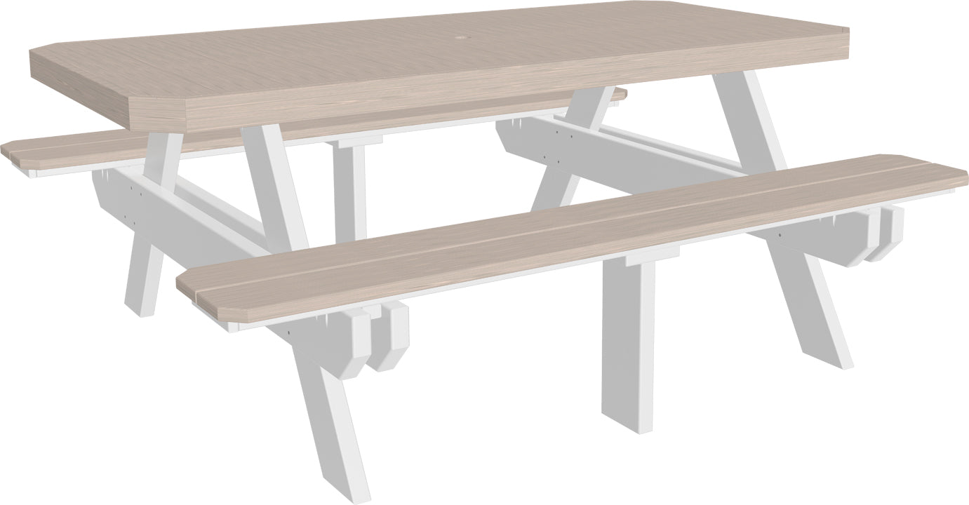 LuxCraft – 6′ Rectangular Picnic Table – Heavy-Duty Outdoor Dining Table