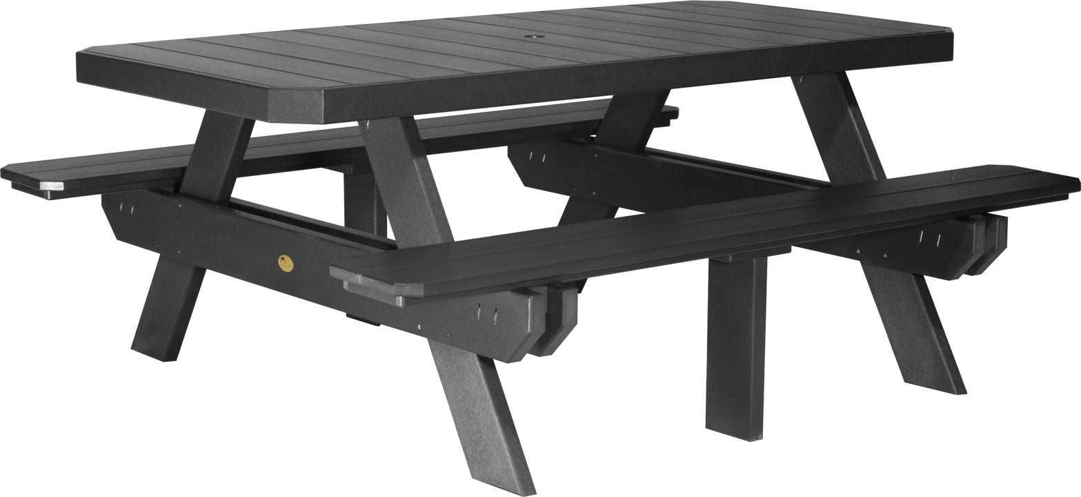 LuxCraft – 6′ Rectangular Picnic Table – Heavy-Duty Outdoor Dining Table