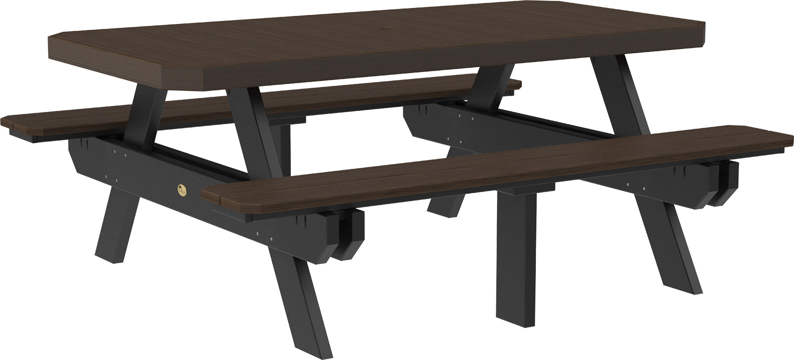 LuxCraft – 6′ Rectangular Picnic Table – Heavy-Duty Outdoor Dining Table