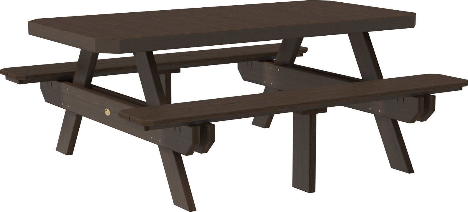 LuxCraft – 6′ Rectangular Picnic Table – Heavy-Duty Outdoor Dining Table