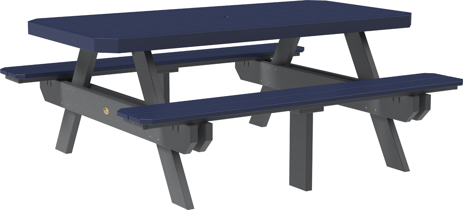 LuxCraft – 6′ Rectangular Picnic Table – Heavy-Duty Outdoor Dining Table