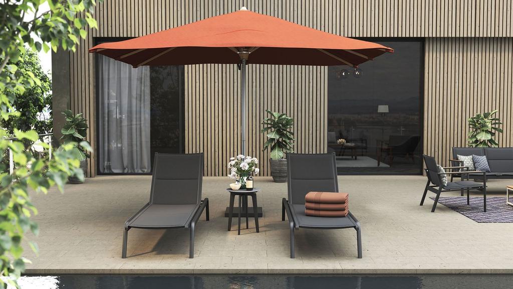 Ocean Parasol Rectangular 350 - Stainless Steel - Ambiance Image~~