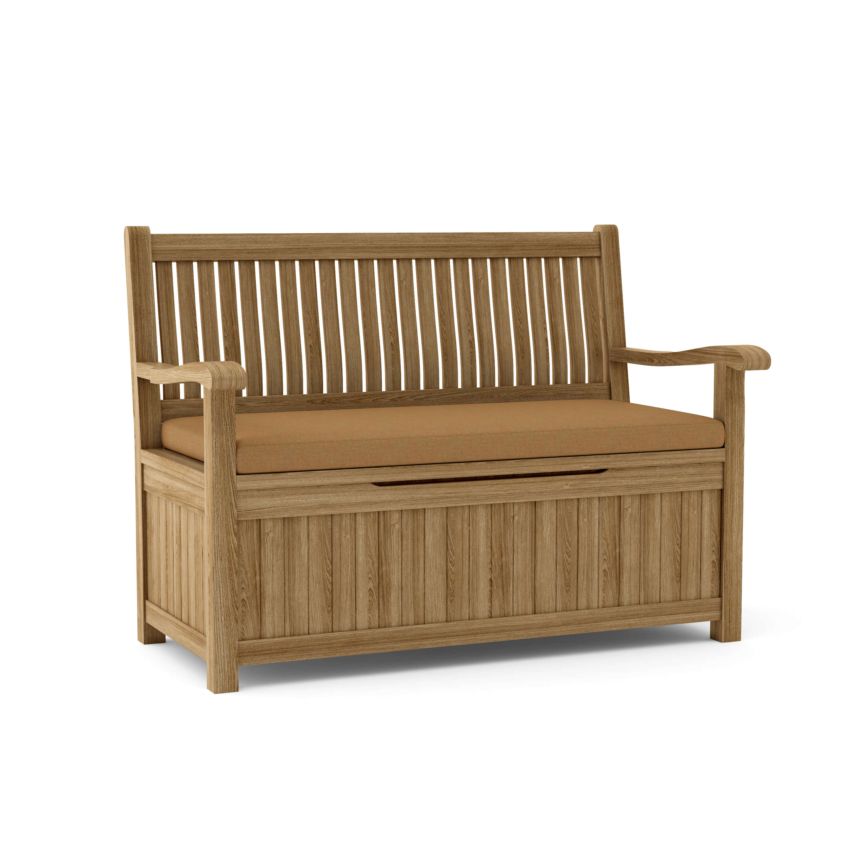 Anderson Teak Del-Amo Storage Bench – Solid Teak Outdoor Bench with Hidden Storage