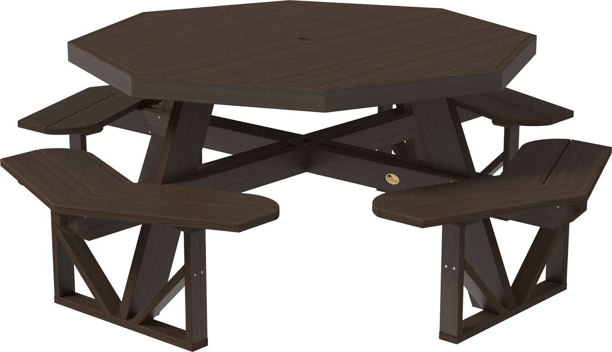 LuxCraft – Octagon Picnic Table – Large Outdoor Picnic Table for Eight