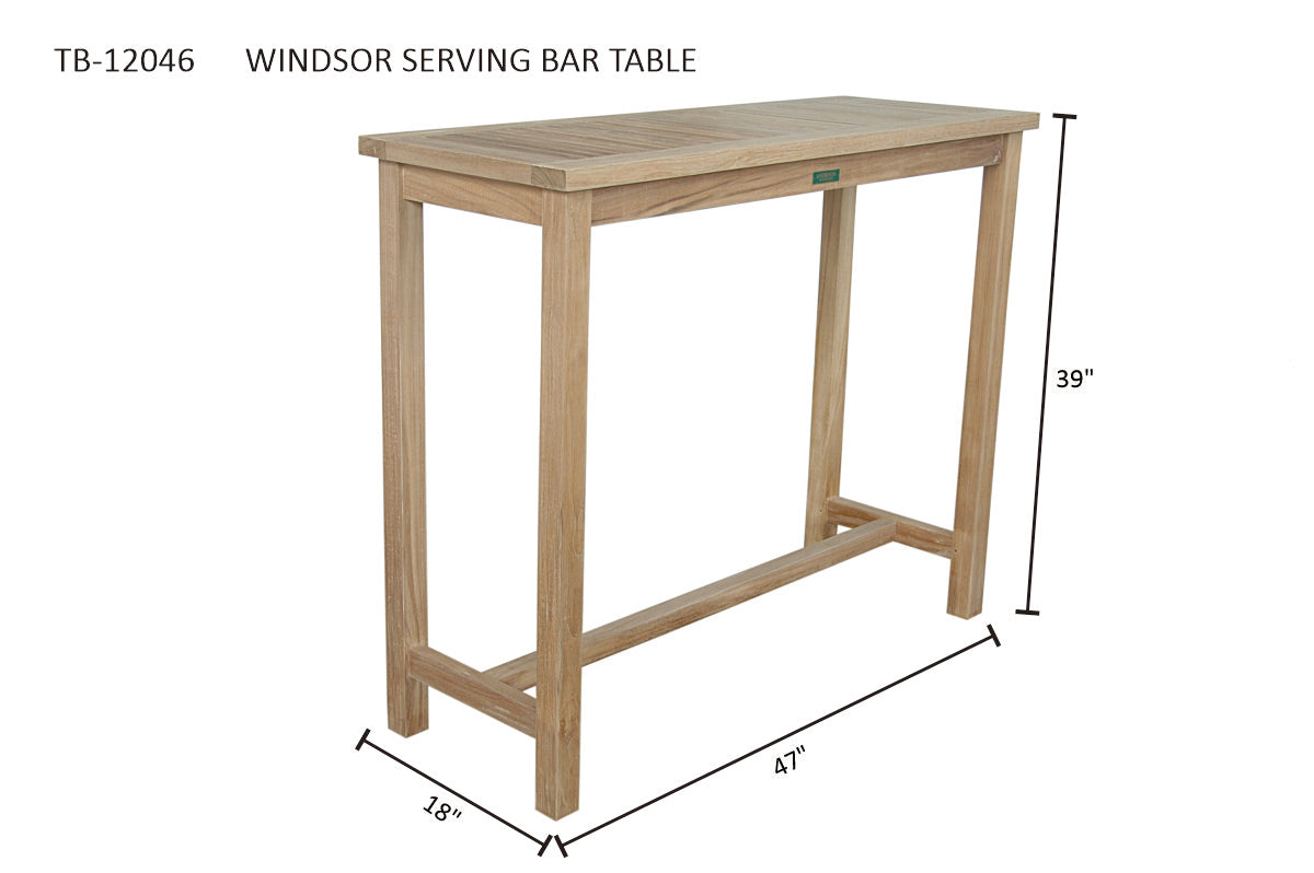 Anderson Teak Windsor Serving Bar Table – Teak Outdoor Patio Bar Table