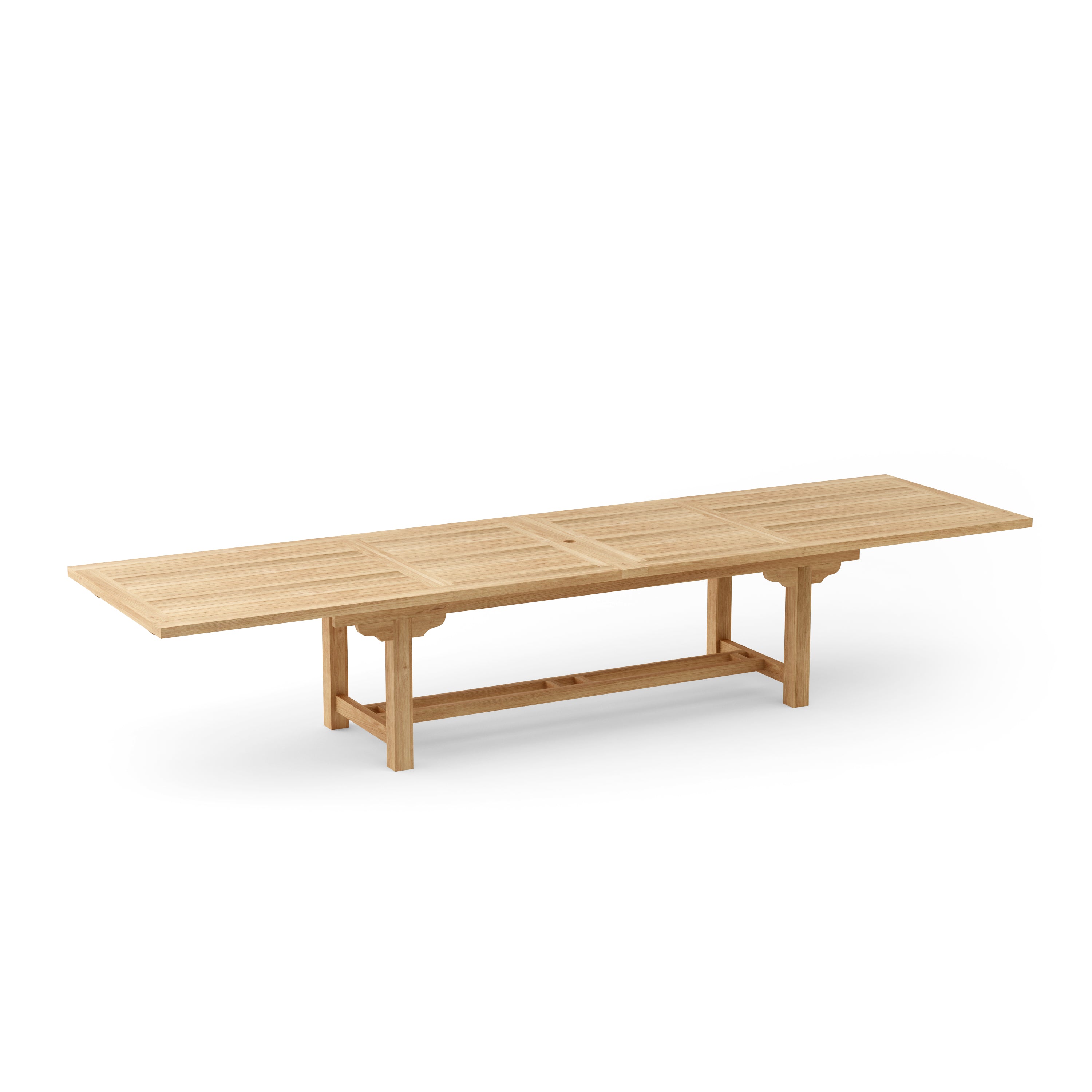 Anderson Teak Bahama 157″ Double Extension Dining Table – Extra Large Teak Patio Table