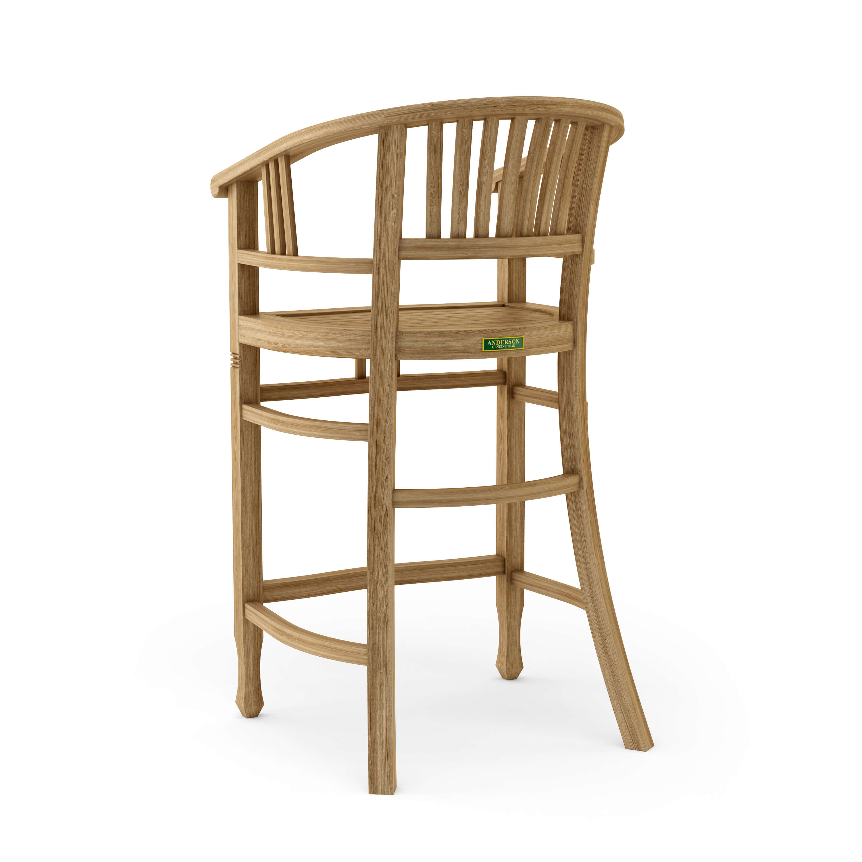 Anderson Teak Captain Bar Chair – Solid Teak Outdoor Bar Seating
