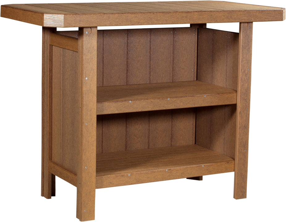 LuxCraft – Outdoor Serving Bar – Patio Bar Table with Storage Shelves