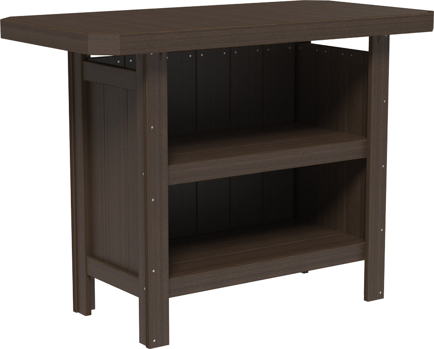 LuxCraft – Outdoor Serving Bar – Patio Bar Table with Storage Shelves
