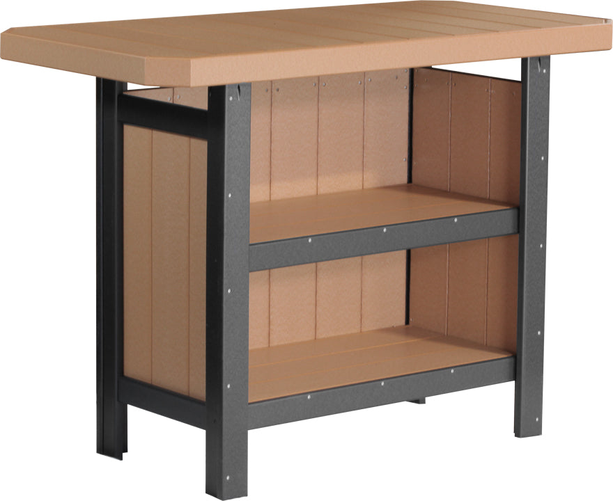 LuxCraft – Outdoor Serving Bar – Patio Bar Table with Storage Shelves