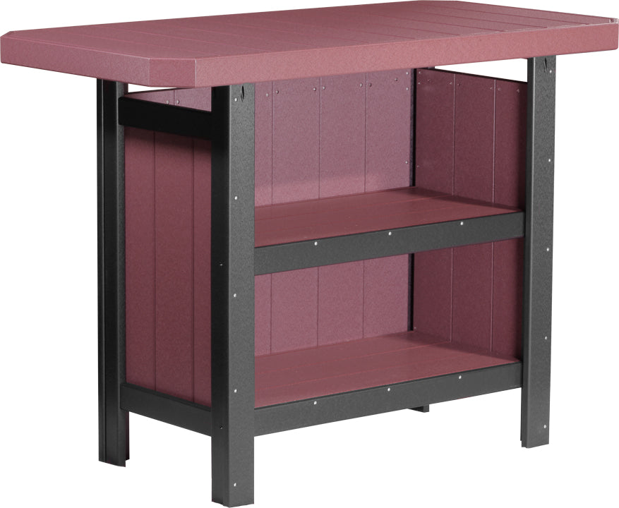 LuxCraft – Outdoor Serving Bar – Patio Bar Table with Storage Shelves
