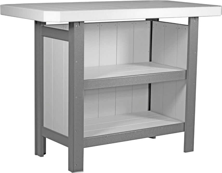 LuxCraft – Outdoor Serving Bar – Patio Bar Table with Storage Shelves