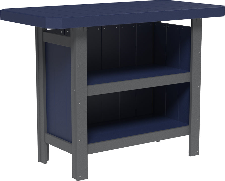 LuxCraft – Outdoor Serving Bar – Patio Bar Table with Storage Shelves