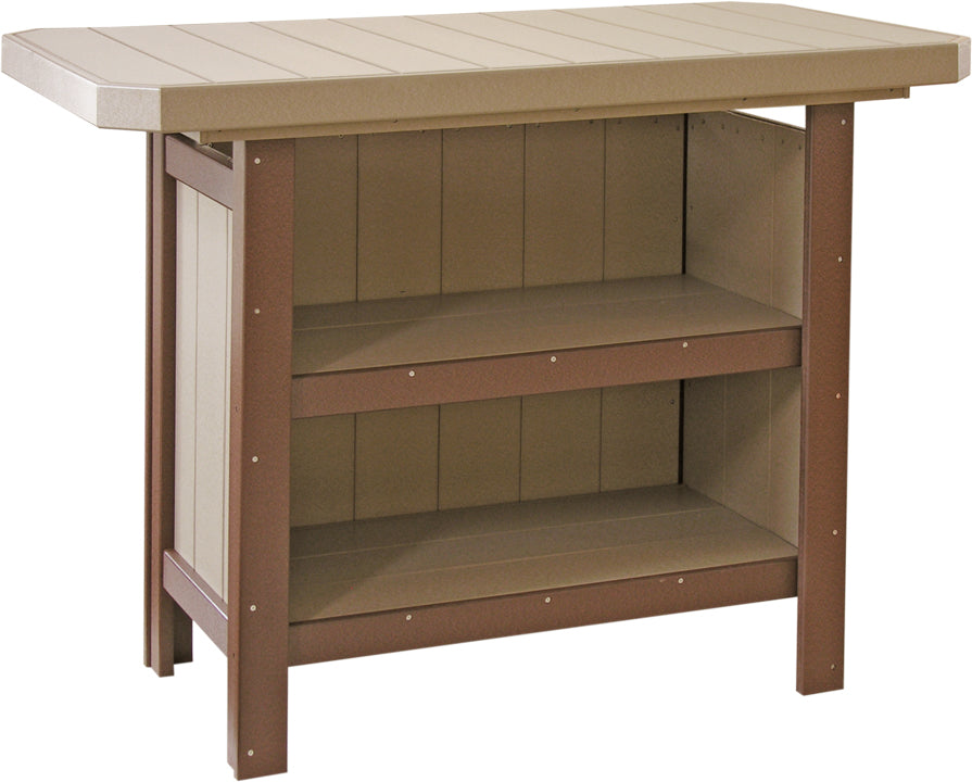 LuxCraft – Outdoor Serving Bar – Patio Bar Table with Storage Shelves