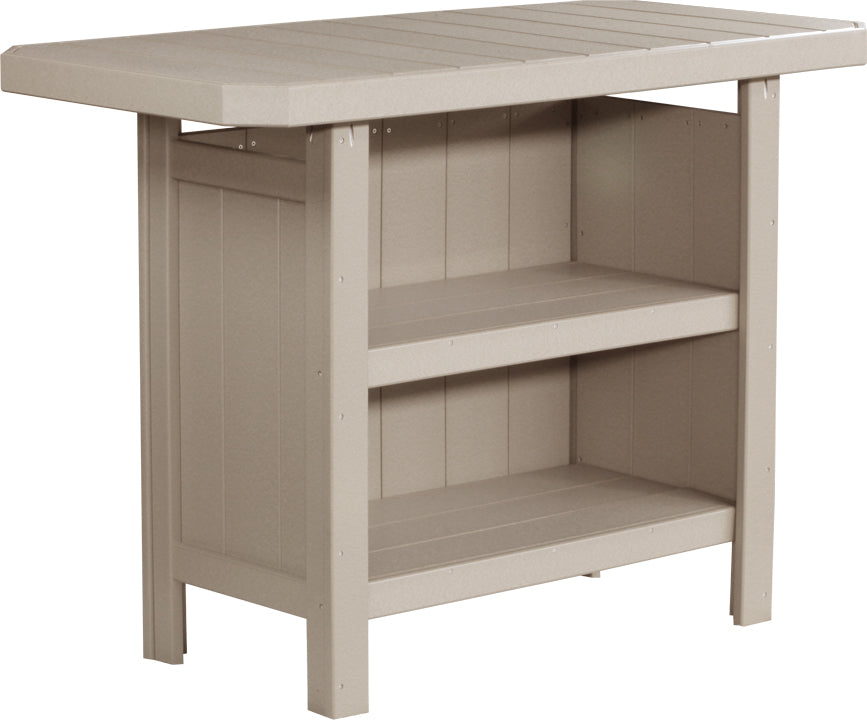 LuxCraft – Outdoor Serving Bar – Patio Bar Table with Storage Shelves