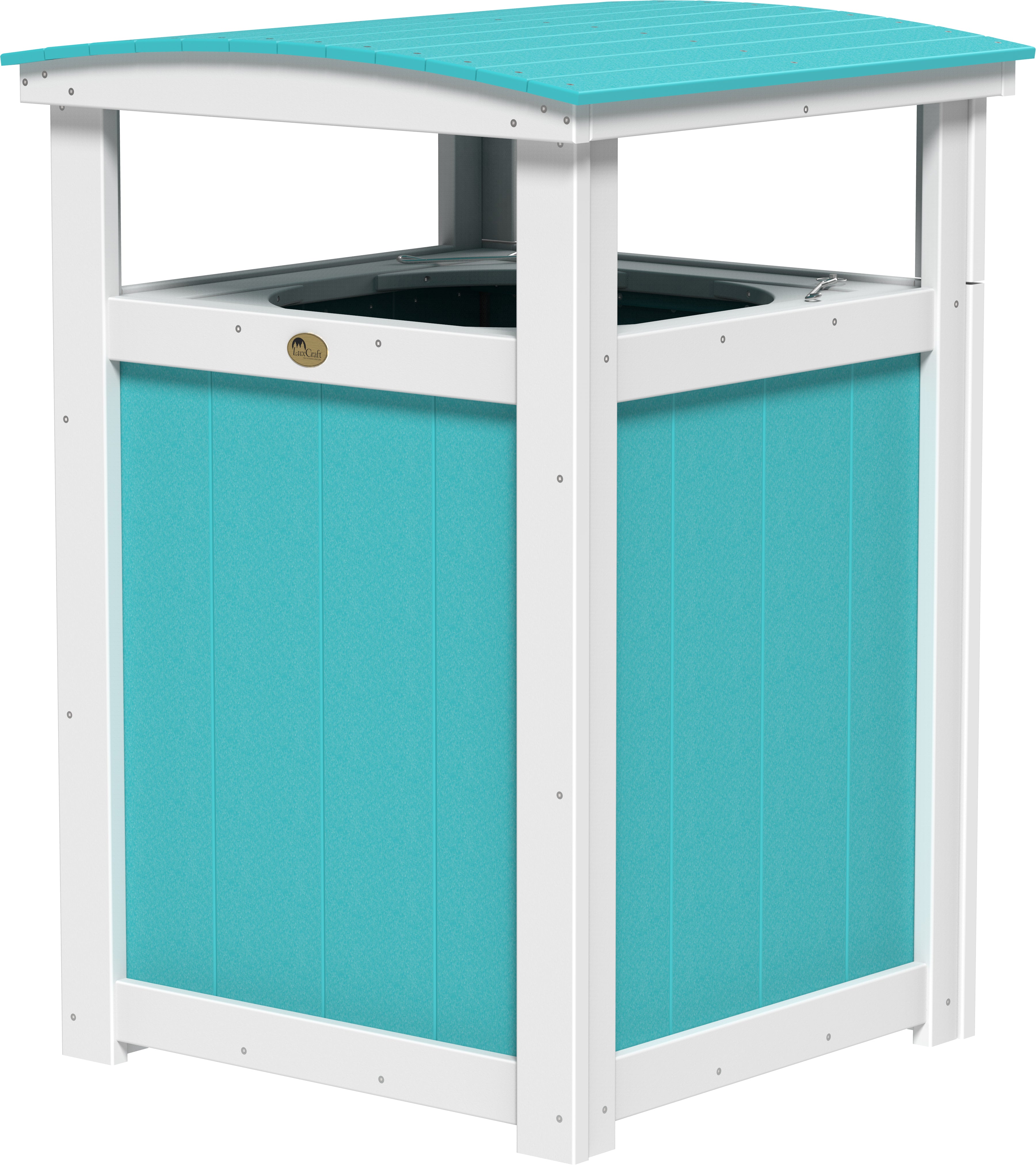 LuxCraft – Outdoor Poly Trash Can – Heavy-Duty Weather-Resistant Waste Bin