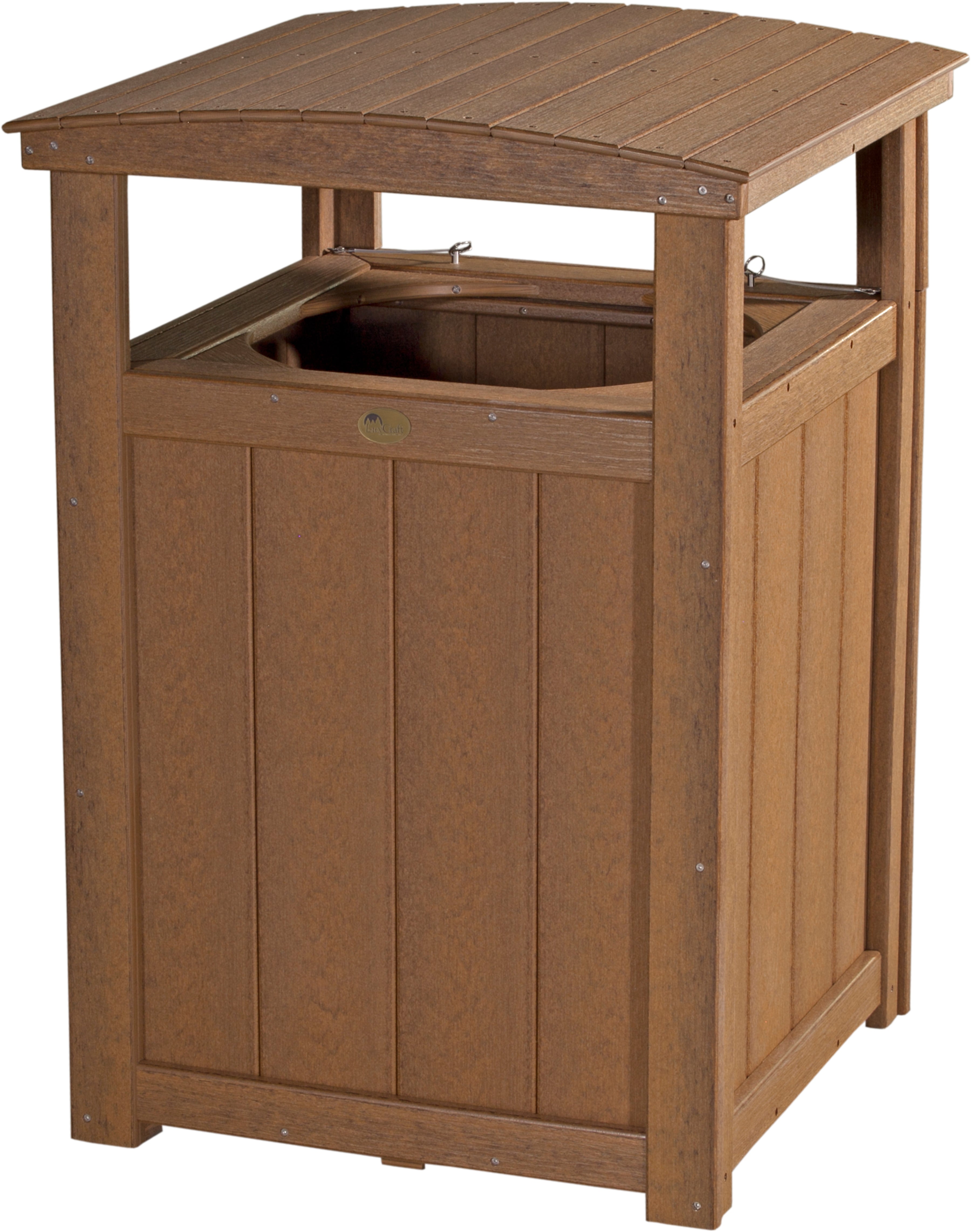 LuxCraft – Outdoor Poly Trash Can – Heavy-Duty Weather-Resistant Waste Bin