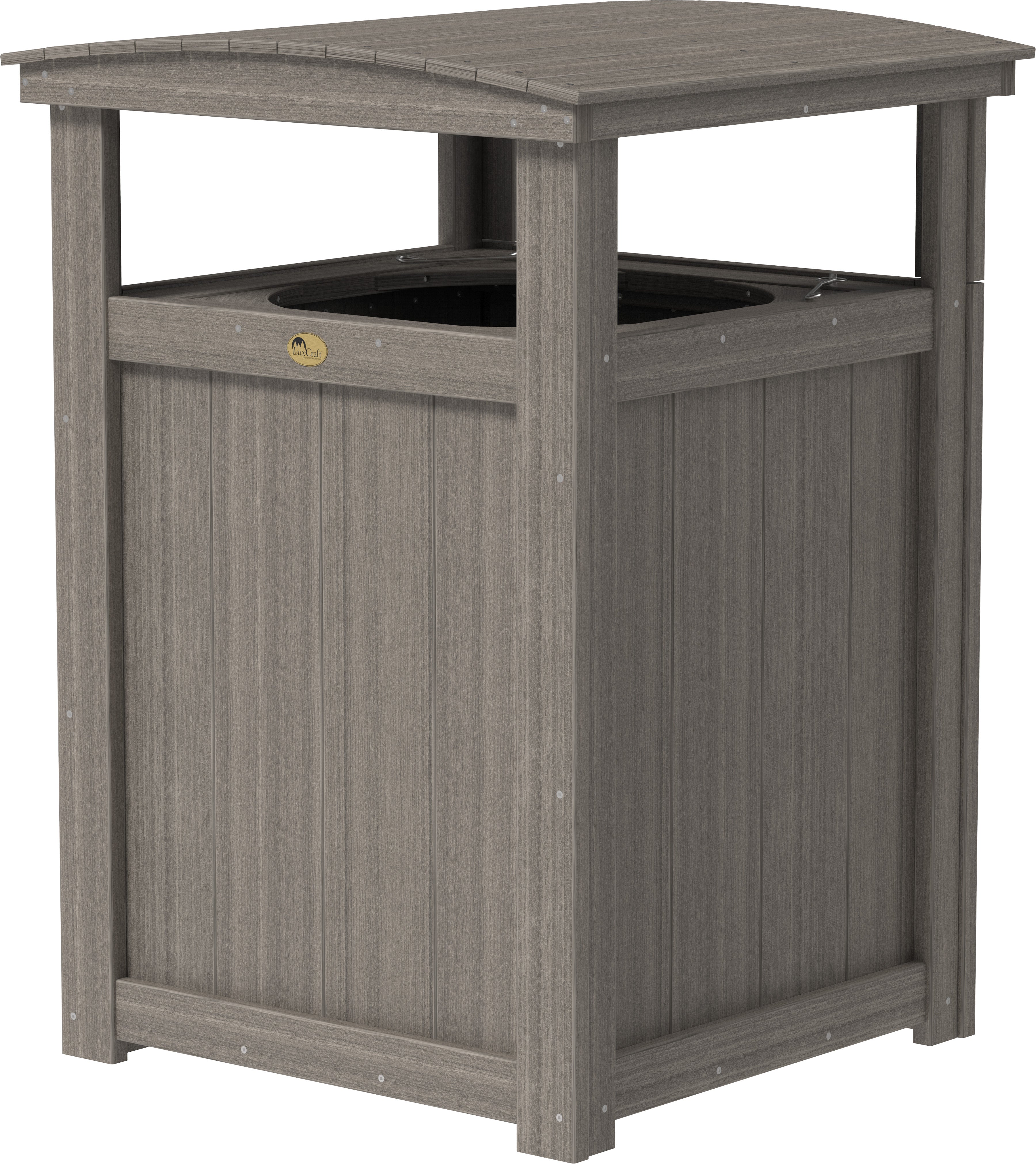 LuxCraft – Outdoor Poly Trash Can – Heavy-Duty Weather-Resistant Waste Bin