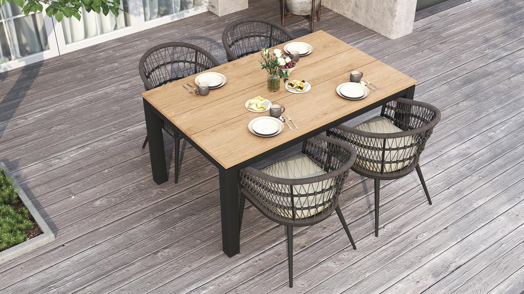Planka Aluminium Dining Table 160 - Ambiance Image~~