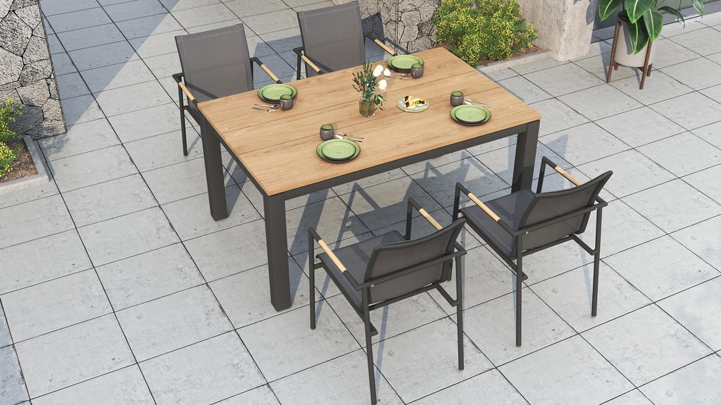 Planka Aluminium Dining Table 160 - Ambiance Image~~