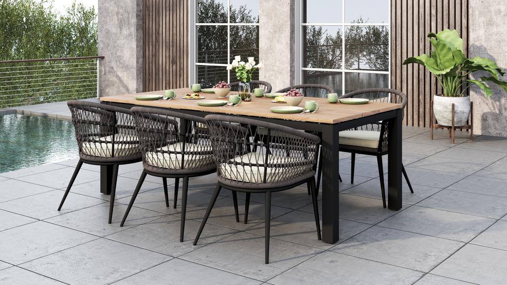 Planka Aluminium Dining Table 210 - Ambiance Image~~