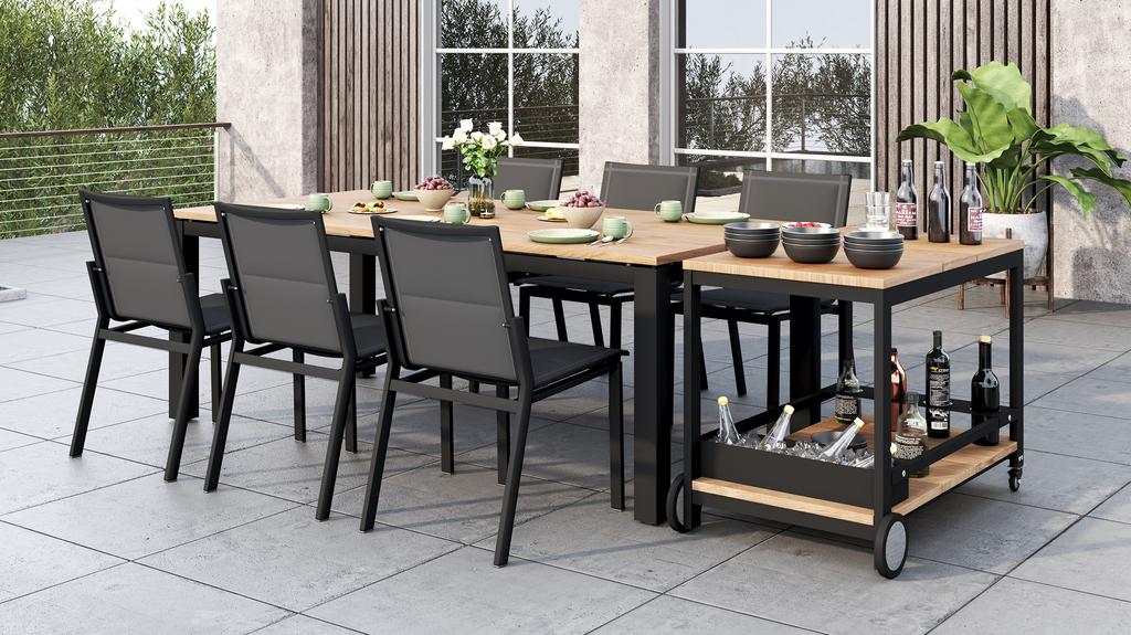 Planka Aluminium Dining Table 210 - Ambiance Image~~