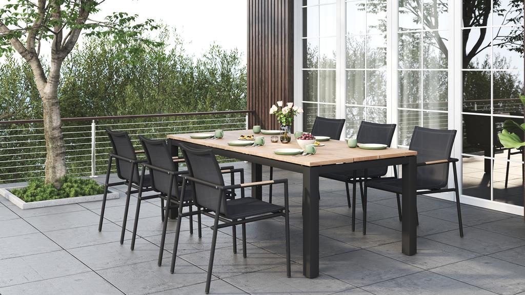 Planka Aluminium Dining Table 210 - Ambiance Image~~