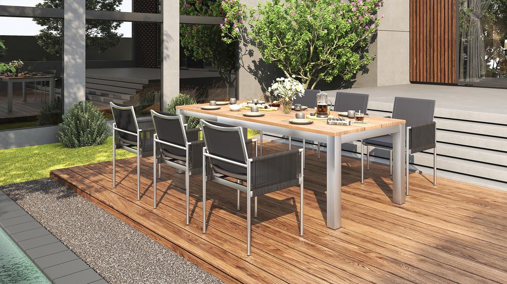 Planka Stainless Steel Extension Table 230 - Ambiance Image~~